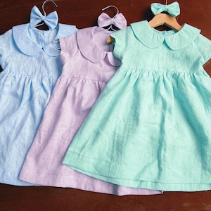 Children Dress, Linen Dress, Girls Soft Linen Dress, Toddler Linen Dress, First Birthday Girl Dress, Kids Clothing, Dress for Girls