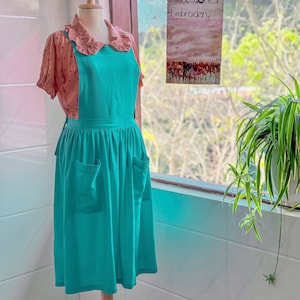 Linen Apron, Washed Linen Pinafore Apron for Cooking, Apron for Women with Pocket, Gift for Her, Gardening, Kitchen, Lightweight Soft Apron