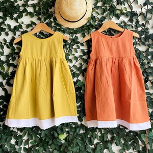 Children Dress, Linen Dress, Girls Soft Linen Dress, Toddler Linen Dress, First Birthday Girl Dress, Kids Clothing, Dress for Girls