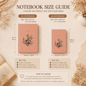 Personalized Embroidered Notebook, Handmade Botanical Journal with Custom Floral and Forest Designs bild 3