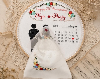 Telaio da ricamo personalizzato per matrimonio, ritratto di coppia, regalo di anniversario