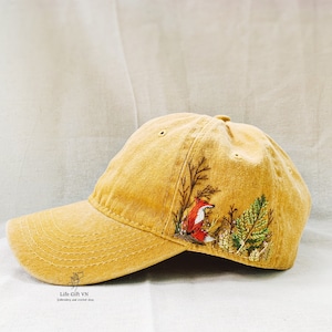 Fox bestickte Baseballkappe, benutzerdefinierte handbestickte Hut, personalisierte Baseballkappe, Vintage Baseballkappe, Brautjungferngeschenk, Geschenk für sie
