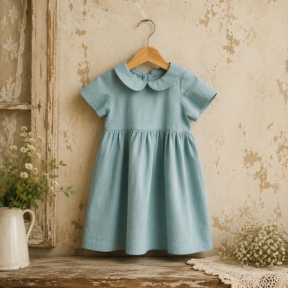 Children Dress, Linen Dress, Girls Soft Linen Dress, Toddler Linen Dress, First Birthday Girl Dress, Kids Clothing, Dress for Girls