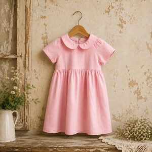 Children Dress, Linen Dress, Girls Soft Linen Dress, Toddler Linen Dress, First Birthday Girl Dress, Kids Clothing, Dress for Girls image 6