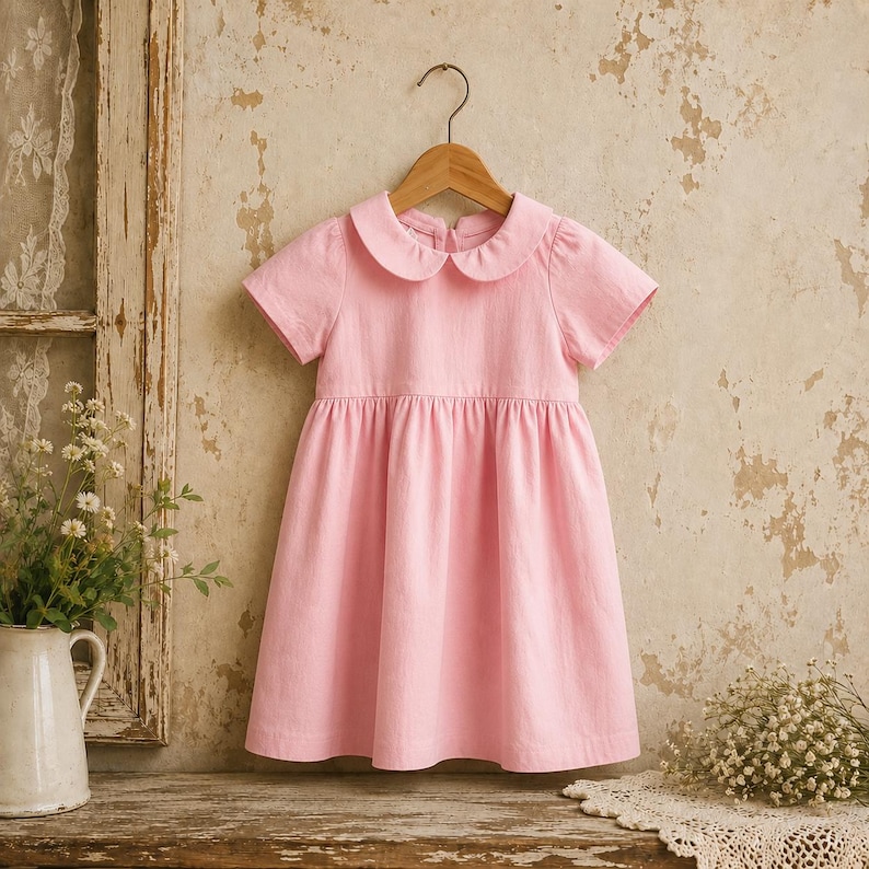 Children Dress, Linen Dress, Girls Soft Linen Dress, Toddler Linen Dress, First Birthday Girl Dress, Kids Clothing, Dress for Girls image 6