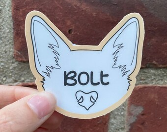 Custom Pet Ear Outline Sticker, Dog Ear Sticker, Laptop Sticker, Water bottle Sticker, Waterproof Sticker, Cat Ear Outline, Dog Ear Outline