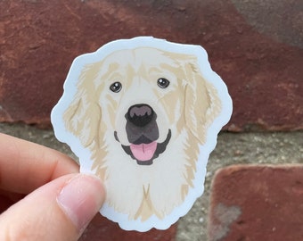 Golden retriever sticker, Dog Sticker, Laptop Sticker, Water bottle sticker