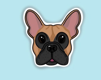 French Bulldog Sticker, Frenchie Die Cut Sticker, Waterproof Sticker, Vinyl Sticker, Waterbottle Sticker, Laptop Sticker, Dog Sticker