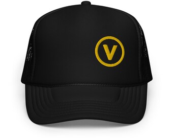 V is for Vegan | Foam trucker hat | Gift for Vegan Minimalist