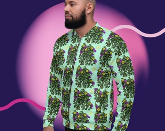 Vegan Flower Power Bomber Jacket