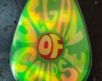 Holographic Avocado Vegan of Course Sticker