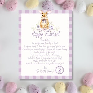 Editable Letter From The Easter Bunny, Kids, Easter Printable, Easter Bunny Note, Instant Download, Editable image 1