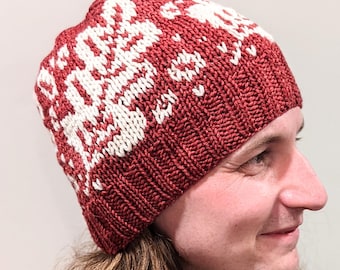 Hand-Knit Merino Wool Machine Washable Beanie - “Waldo"