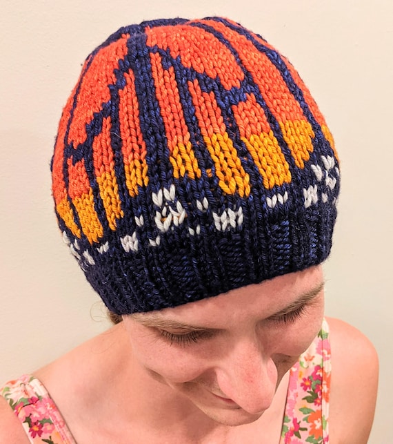 Hand-knit Merino Wool Machine Washable Beanie - “monarch” - Etsy display picture 3