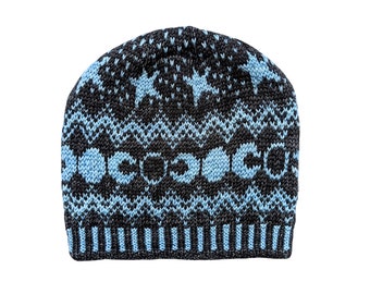 Hand-Knit Cashmere Merino Wool Slouchy Beanie - “Phil”