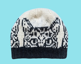 Hand-Knit Baby Alpaca Wool Beanie - “Oreo”
