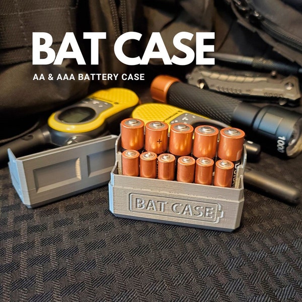 Bat Case - Bugout Bag Battery Case - Combined AA & AAA Battery Case - aa Battery Storage - aaa Battery Travel Case