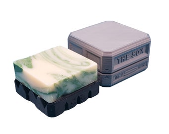 The Sox: Soap Box [Rugged Edition] -  Compare to Dr. Squatch Soap Saver - Travel Case - Square Soap Holder