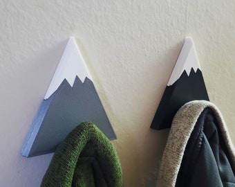 Mountain Coat Hook - Changeable Mountain Wall Decoration for Nursery, Kids Room or Cabin - Nature Mountain Peak Wall Hook