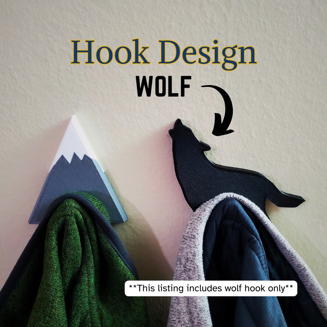 Wolf Coat Hook Wolf Wall Decoration for Nursery, Kids Room or Cabin