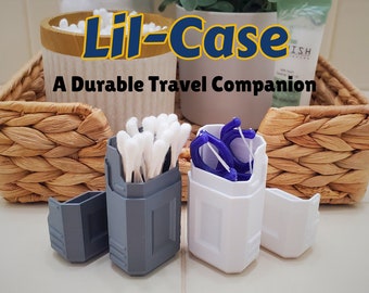 Lil-Case: Cotton Swab, Floss Pick, Toothpick Travel Case - Compare to Q-Tip Travel Cases - Rugged Travel Case for Small Toiletry Items