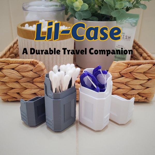 Lil-Case: Cotton Swab, Floss Pick, Toothpick Travel Case - Compare to Q-Tip Travel Cases - Rugged Travel Case for Small Toiletry Items