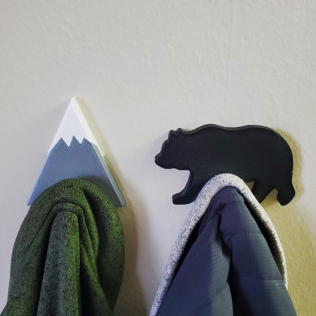 Black Bear Coat Hook Grizzly Bear Wall Decoration for Nursery, Kids