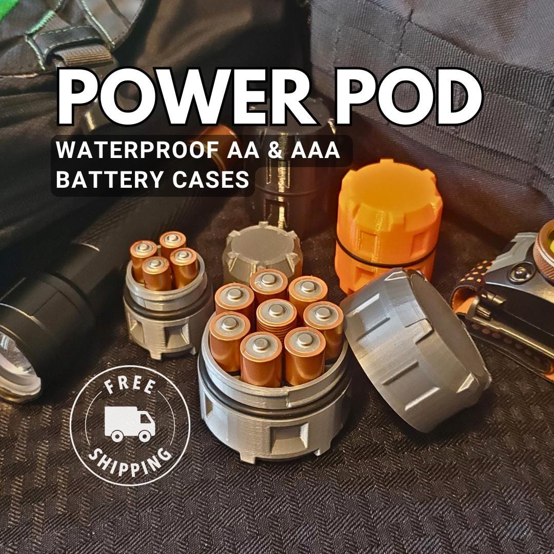 Power Pod Bugout Bag AA AAA Battery Cases Every Day Carry (EDC)  Battery Holder aa Battery Storage aaa Battery Travel Case