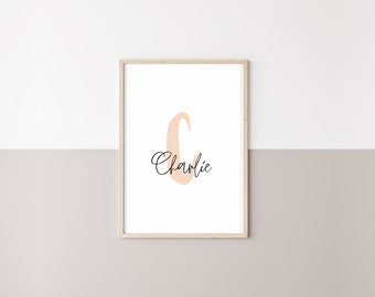 Personalised Initial Print | Custom Art | Nursery Decor | Kids Bedroom | Baby gifts | Nursery Wall Art