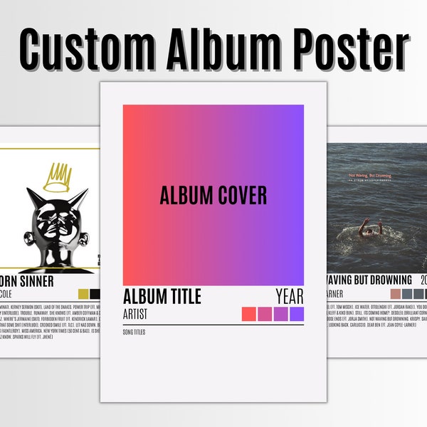 Custom Album Poster | Music posters | Album Cover Print | Choose your Favourite Album | Album Cover Wall Art | A2 A3 A4 | DIGITAL DOWNLOAD