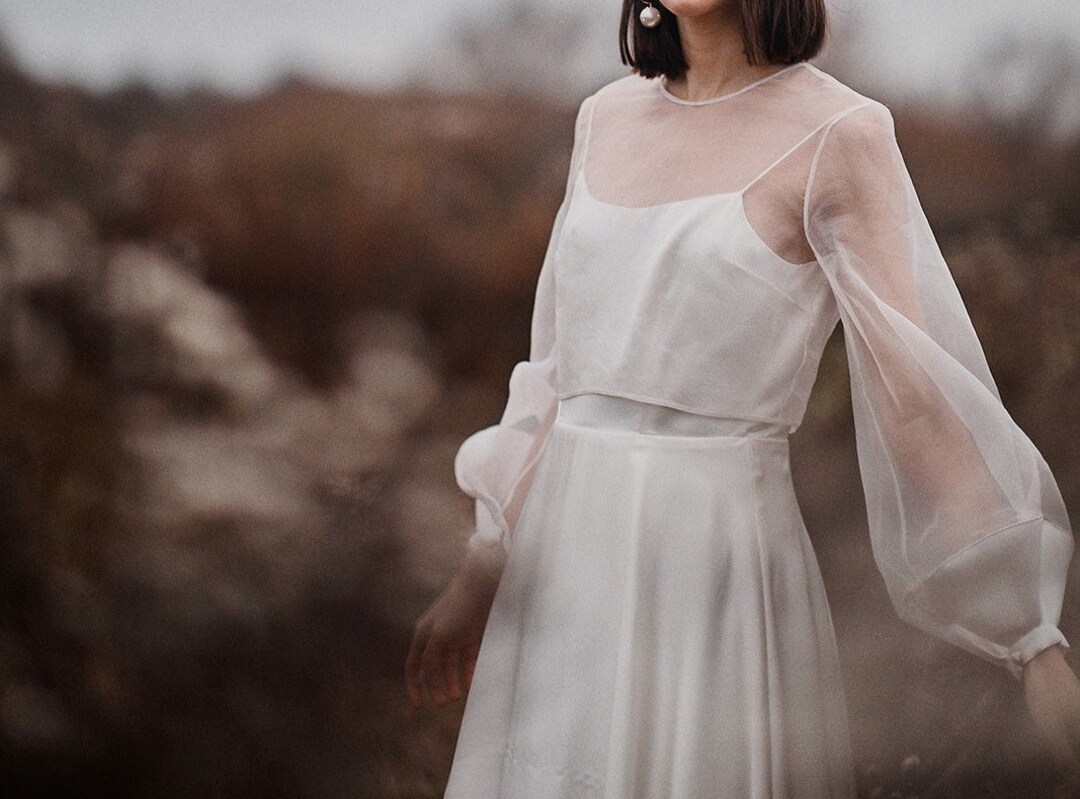 Wedding Cover Up Organza Button Cover up for Bridal Etsy