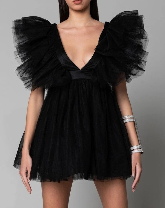 short black sheer dress