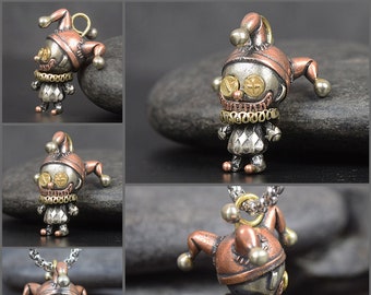 Steampunk Old School Hippie Vintage Evil Joker Anhänger, Halloween Dekor Vintage, Raumdeko ästhetische Vintage,