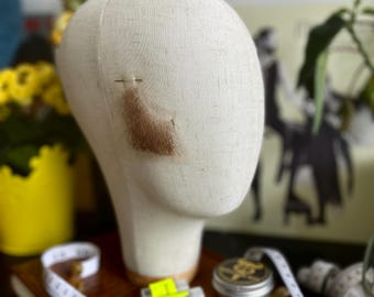 Brown Groomed Sideburns - Professional Lace Fake Mutton Chops - Hand-Knotted Synthetic Facial Hair for Film, Costume, Cosplay, & Theatre