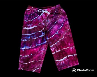 New Handmade Ice Dyed Bermuda/Capri Shorts Womens Size Extra Large