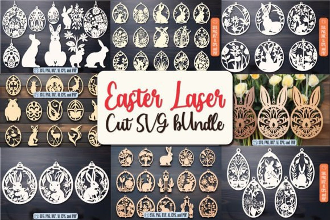 Easter Laser Cut SVG Mega Bundle Bunny Ornaments Svg,easter Laser Cut ...