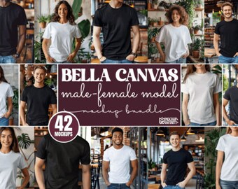 Bella Canvas 3001 T-Shirt Mockup Bundle | 3001 Shirt Mockup Bundle Komplette T-Shirt-Kollektion