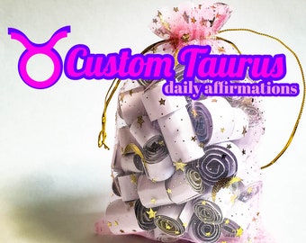 Custom Taurus Affirmations -92 Daily Affirmations, Personalized Zodiac Self-Care Gift, Indie Oracle Deck for Astrology Lover's Birthday