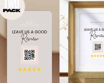 Reseña de Google: Letrero con código QR y tarjeta de presentación: Marketing para pequeñas empresas (Descarga digital)