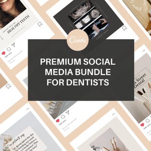 Premium Social Media Bundle für Zahnärzte / Social Media Posts und Beschriftungen / Instagram Stories Vorlagen / anpassbare Canva-Vorlagen