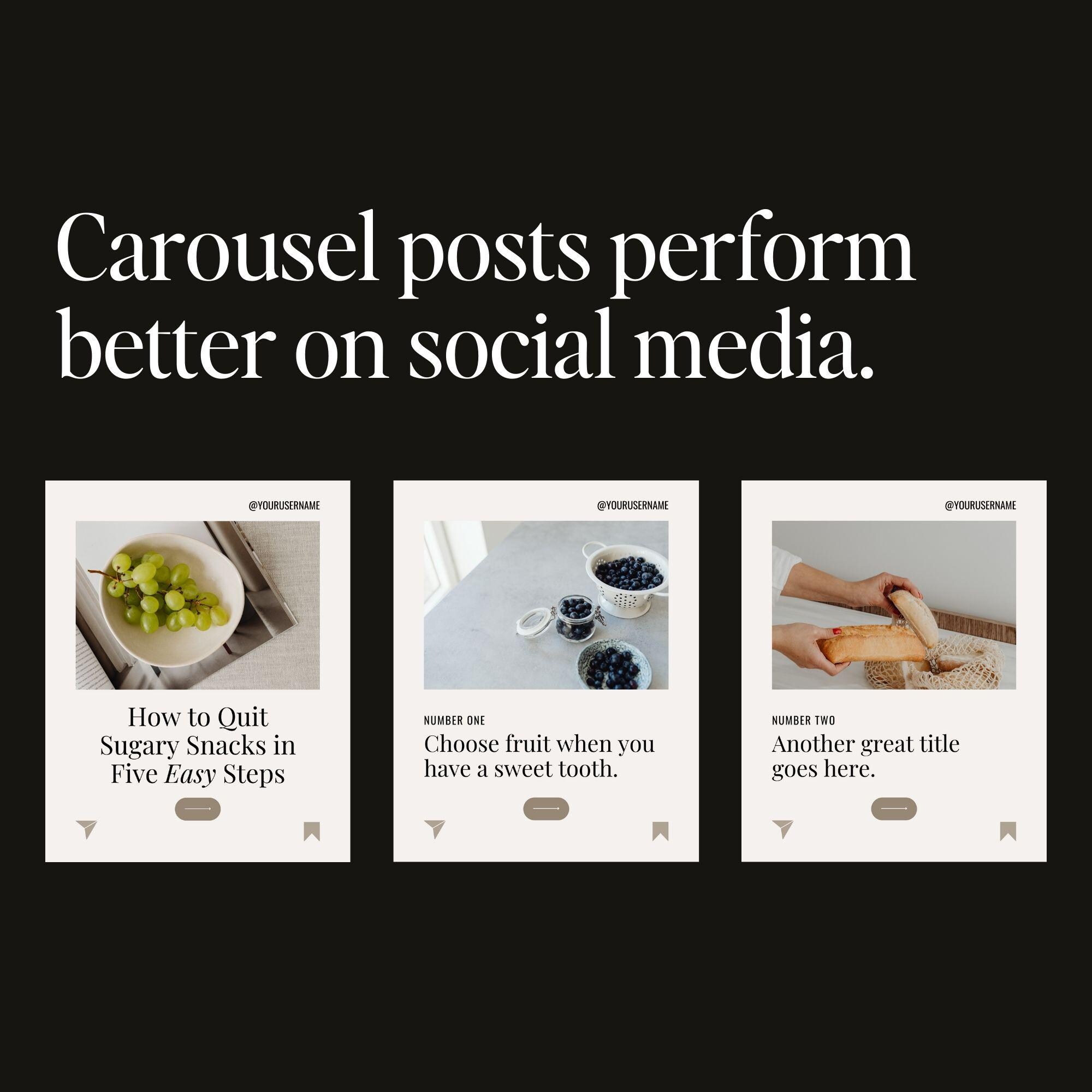 Health & Wellness Instagram Carousel Templates for Canva (digital ...