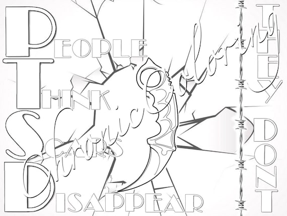 PTSD Coloring Page - Etsy