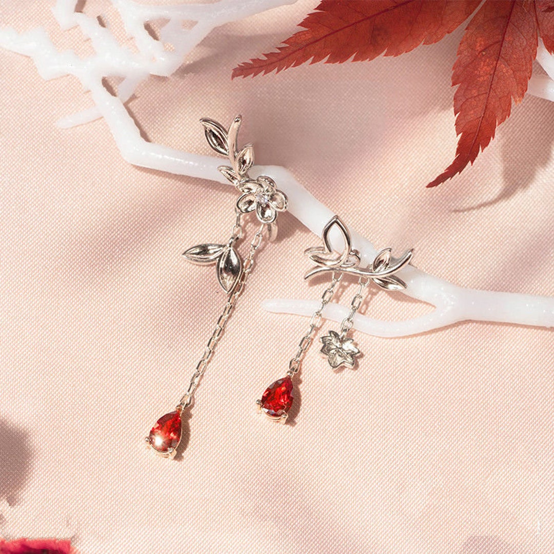 TGCF Earrings Silver Butterfly Flower Blood Ear Stud Heaven - Etsy Canada