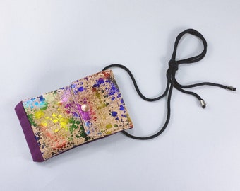 Mobile phone case made of cork / mobile phone shoulder bag / cotton / in coloured colour