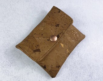 Kleiner Kork - Geldbeutel, Portemonnaie, Geldbörse, Brieftasche in der Farbe Bronze-Kupfer