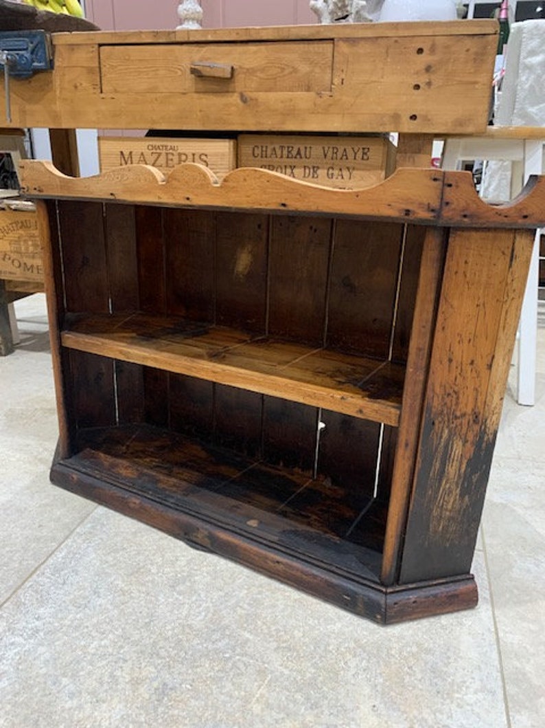 Unusual Vintage Rustic Pine Shelf Unit Etsy UK