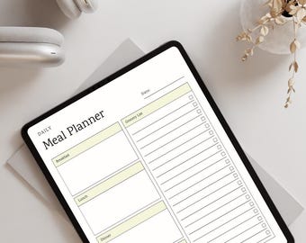 Meal planner digital download template meal tracker men's planner meal planner printable with grocery list