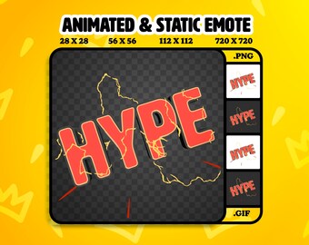Electric Hype Emote: Animated & Static Twitch Emote (PNG, GIF)