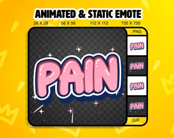 Pink PainText Twitch Emote, Animated & Static (Digital Download)