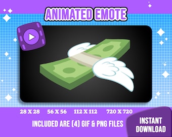 Emote de Twitch "Dinero Volador", DONO animado (descarga digital)
